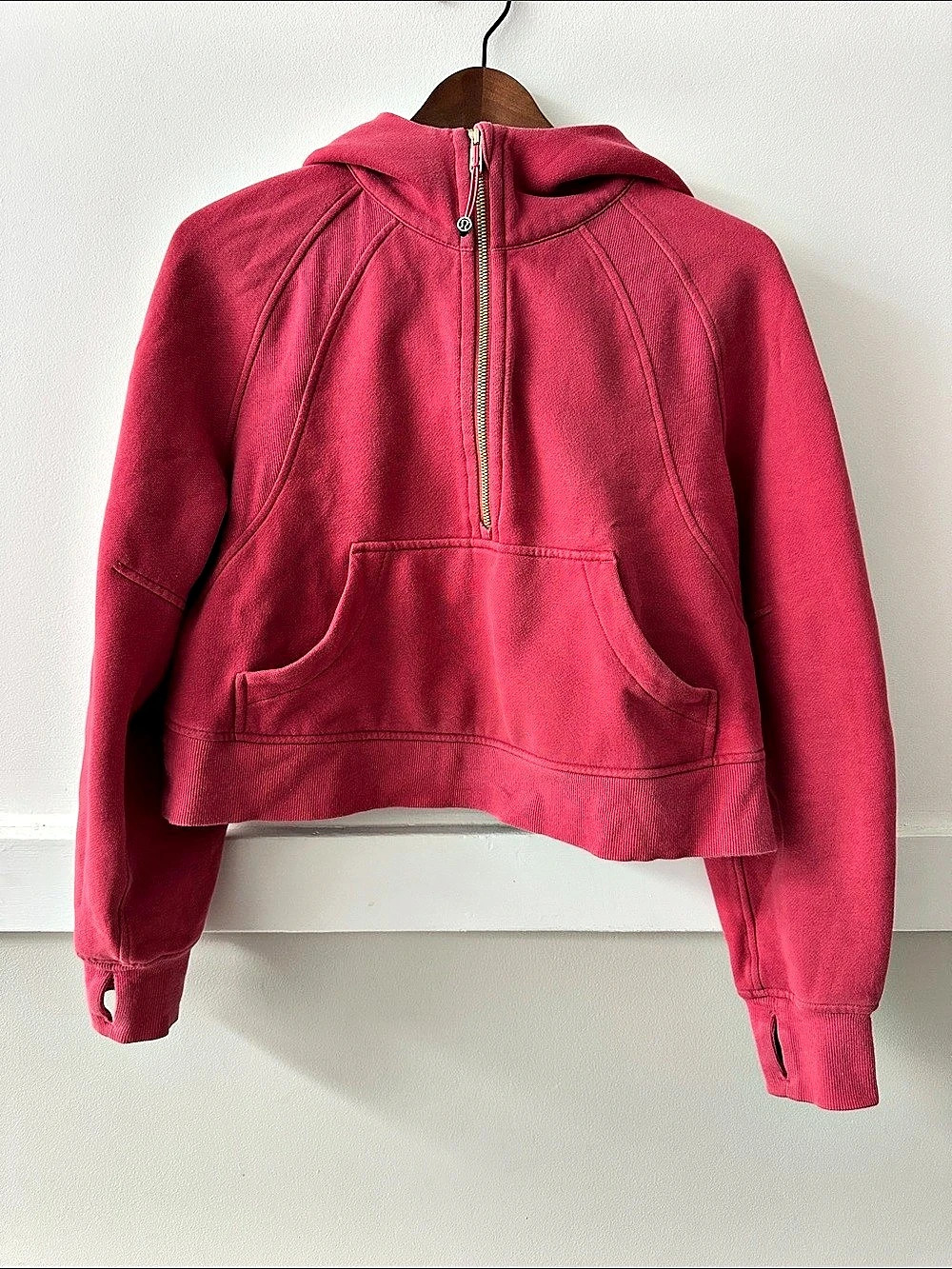 lululemon Scuba Oversized 1/2 Zip Hoodie Red XS/S